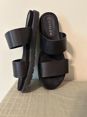 LAST CHANCE SALE - Harlow Two Strap Slide On Sandals - Size 8.5 to 9